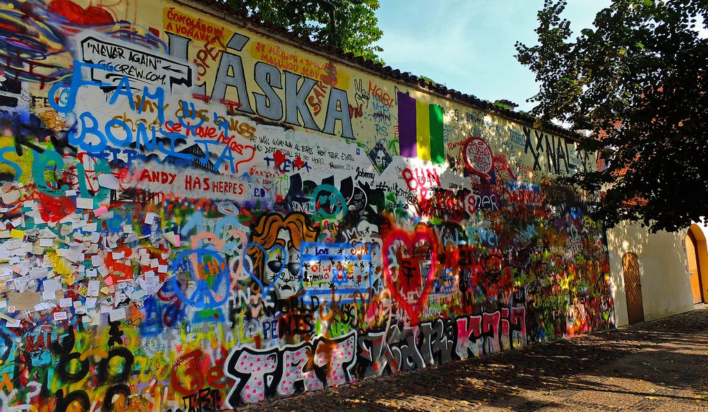 John Lennon Wall graffiti